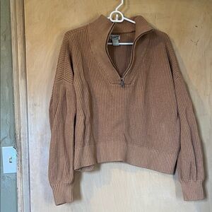 Duluth Trading Co Brown Quarter-Zip Sweater
